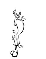 A coloring page of emperor kuzco